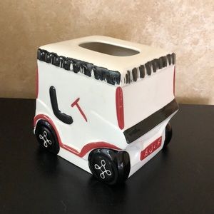 Ceramic Golf Cart Kleenex Holder